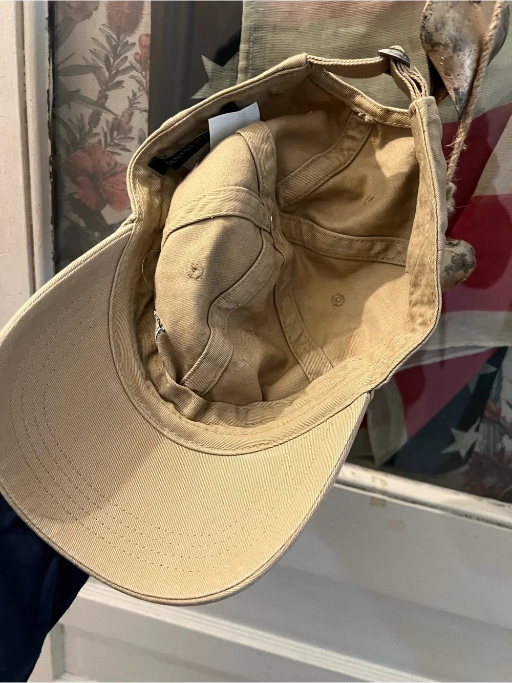 Banana Republic Tan Baseball Hat with Black Logo